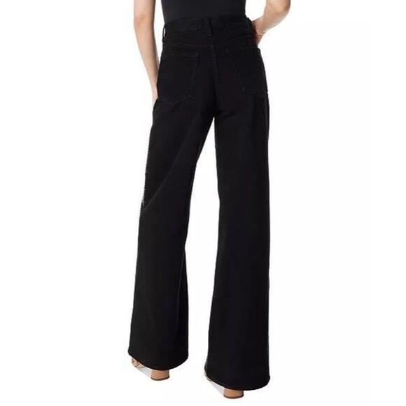 Sam Edelman Bianka High Rise Wide Leg Black Sequin Jeans Women 24 NWT Party Glam - Picture 2 of 15